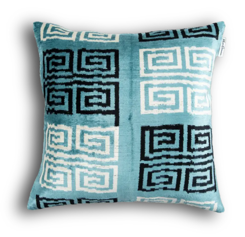 Cuscino Velluto di Seta Ikat Quadrato