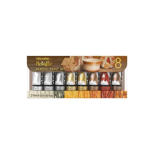 CWR DECO COLORI ACRILICI TUBETTO METALLIZZATI 21ML 8PZ