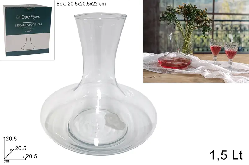 Decanter per Vino in Vetro 1,5 Litri