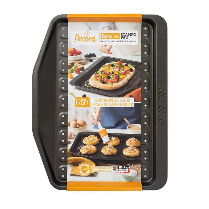 DECORA BAKE LINE STAMPO PAN TEGLIA RETTANGOLARE ANTIADERENTE CRISP&FRY CM.41X31,5X2,5