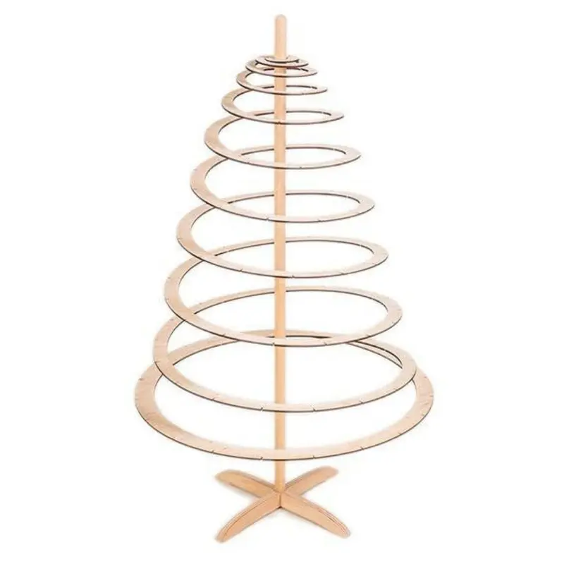 Decorazione Albero di Natale a spirale in legno 50X50H85
