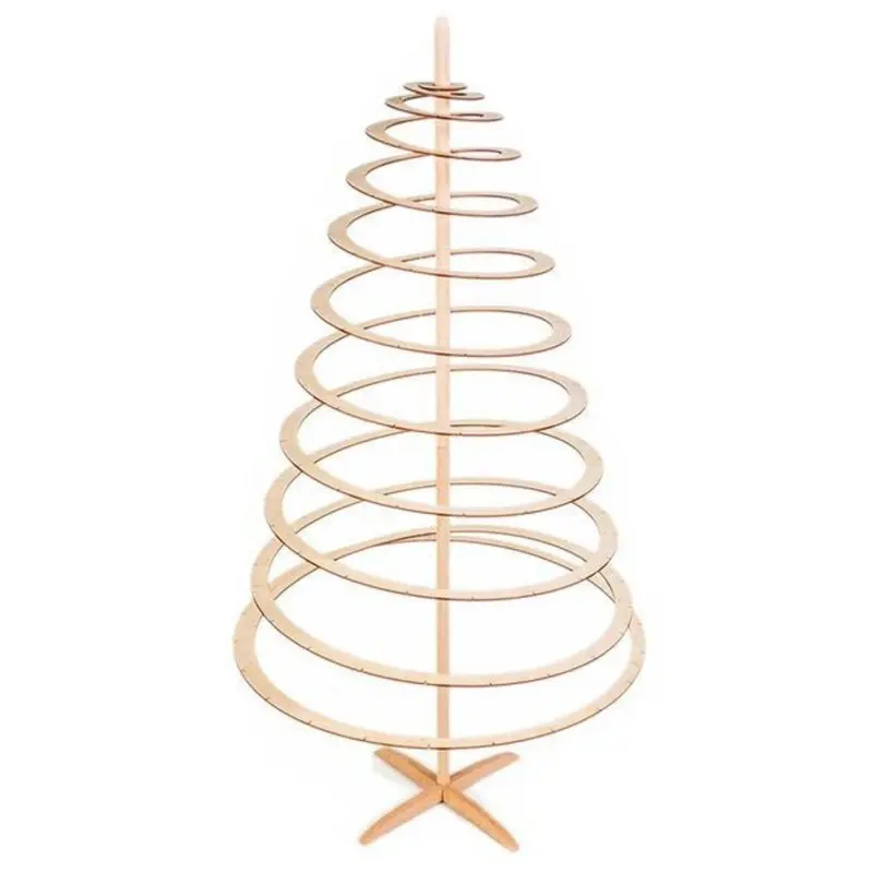 Decorazione Albero di Natale a spirale in legno 72X72H138