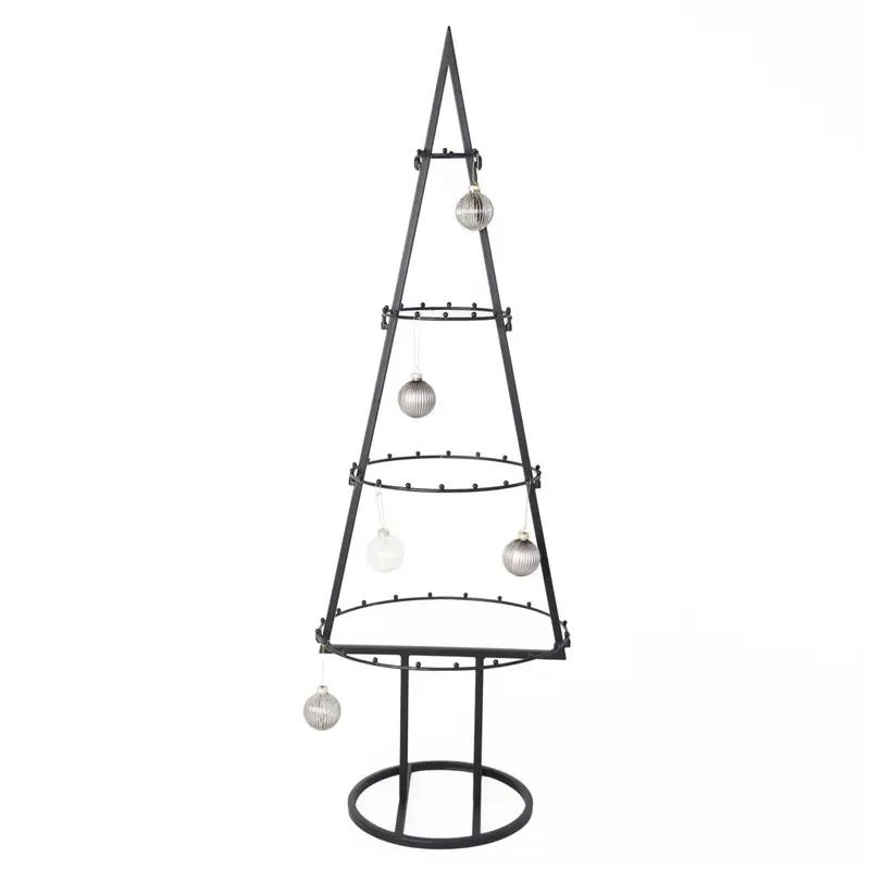 Decorazione albero stilizzato in metallo nero 41X40H125