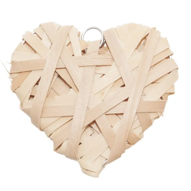 Decorazione cuore intrecciato H10 in confezione da 6