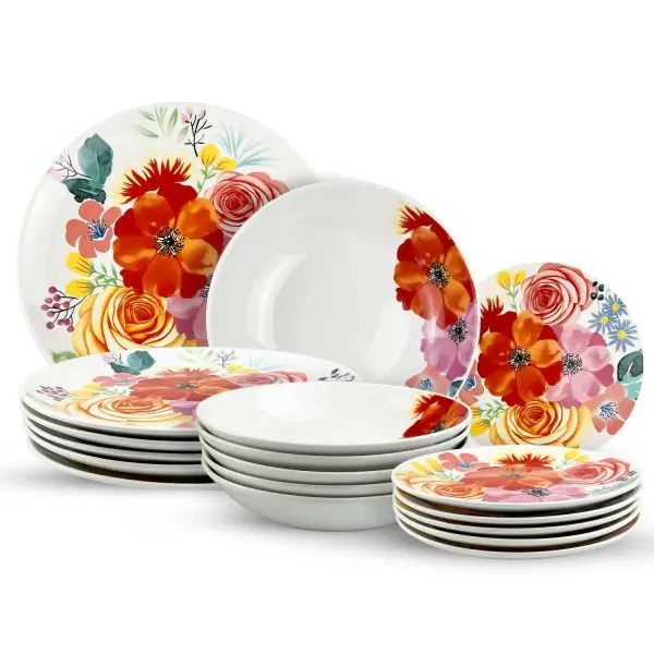 DIMO CASA COLLECTION SERVIZIO PIATTI 18PZ FLORES