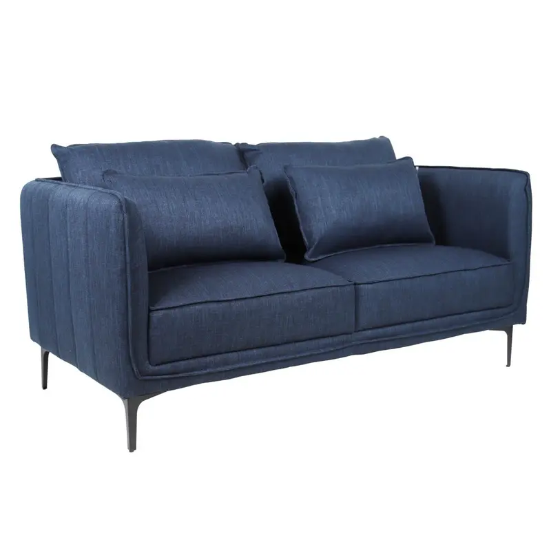 Divano a due posti in tessuto blu "Gina" 162X84H85