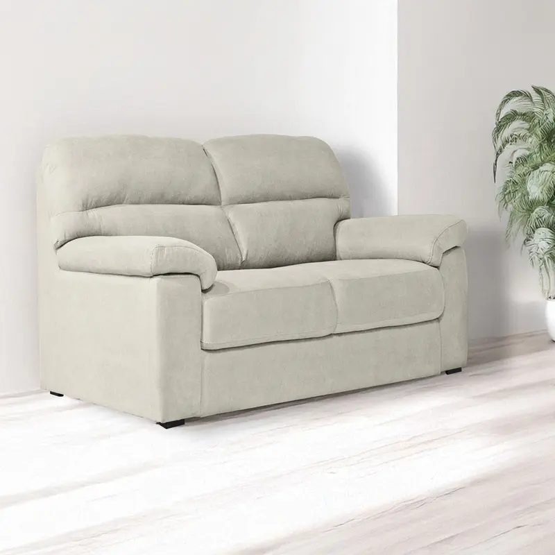 Divano Alenda 2 posti fisso con piedini quadrati colore Roma 05 beige