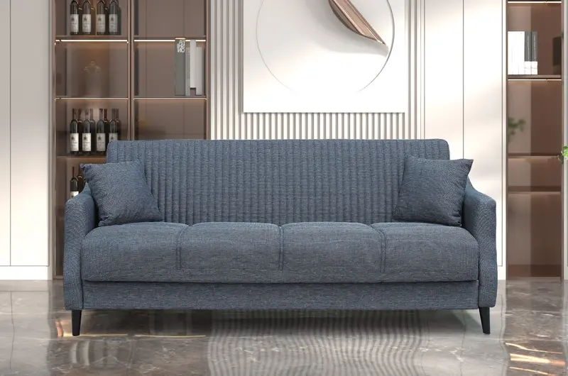 Divano letto contenitore Montana 3 posti colore grigio Mina 10