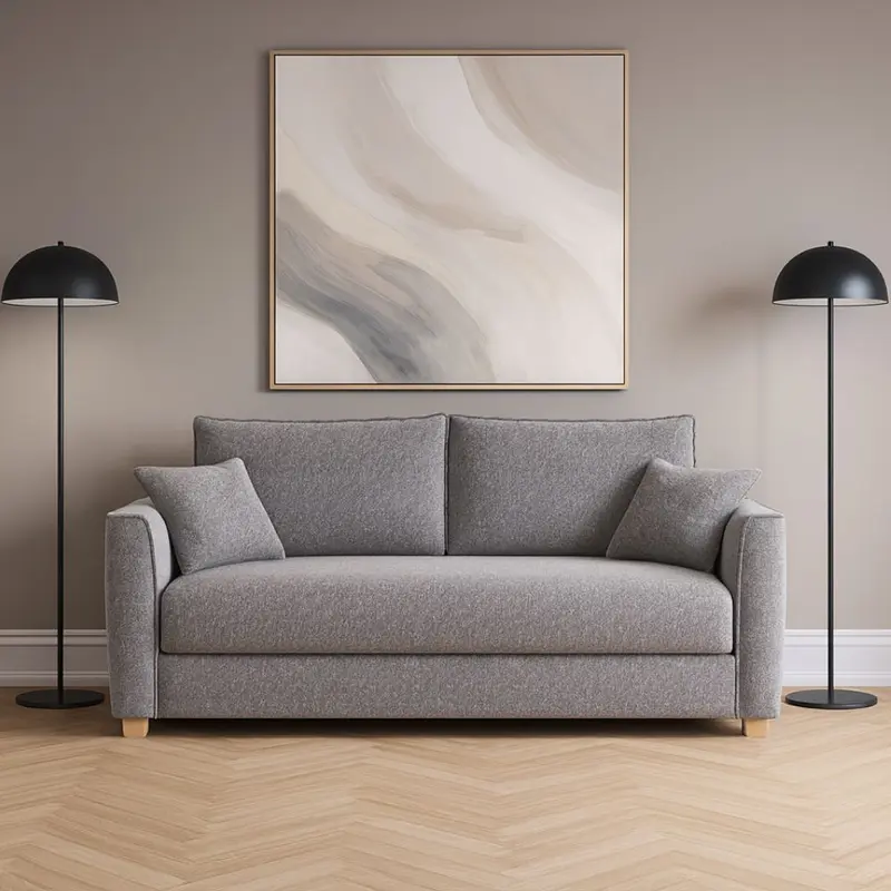 Divano letto Cosy con contenitore in Barrel 83 grigio
