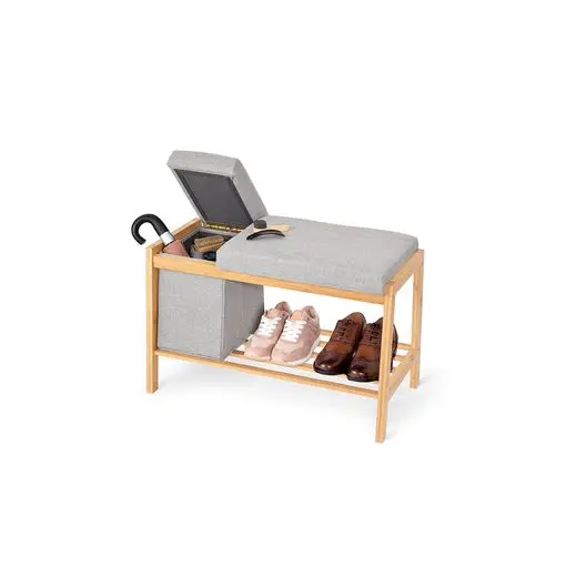 DOMOPAK LIVING PANCA IN LEGNO CON CUSCINI E CONTENITORE