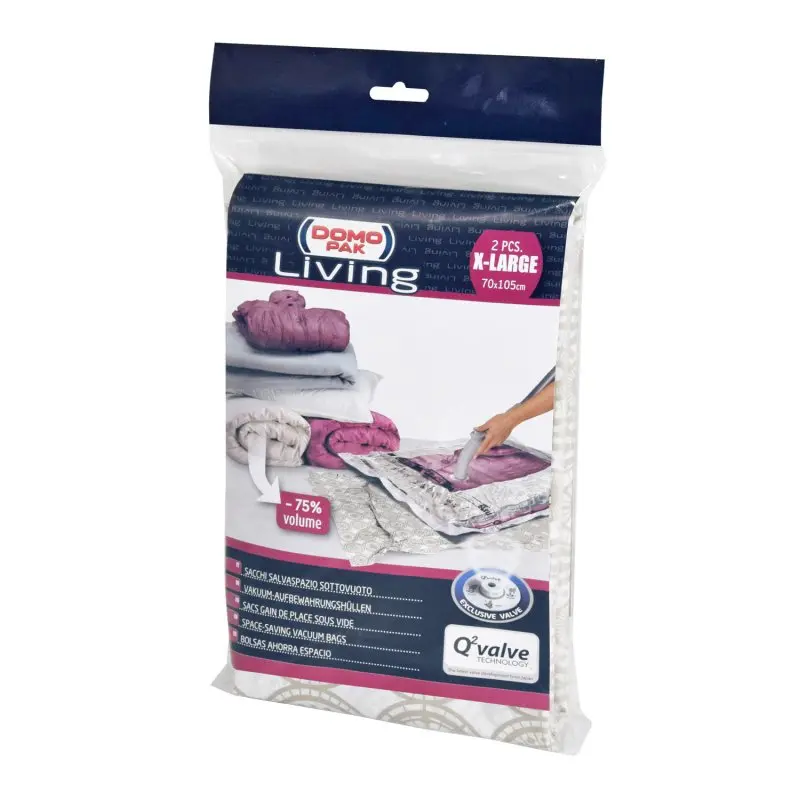 DOMOPAK LIVING SACCHI SALVASPAZIO SOTTOVUOTO X-LARGE CM.70X105 2PZ