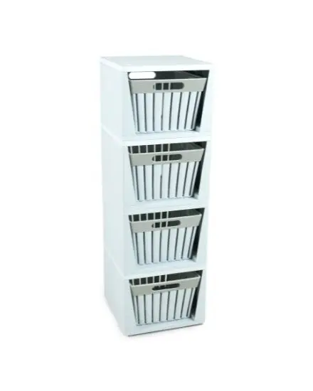 ECOPLAST DOGA MOBILETTO ORGANIZER COMPONIBILE BIANCO CM. 26 x 27,5 x 80 h