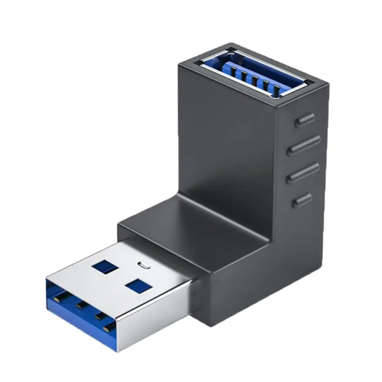 ENKAY USB 3.0 Adapter 90 Degree Angle Male to Female Combo Coupler Extender Connector, Angle