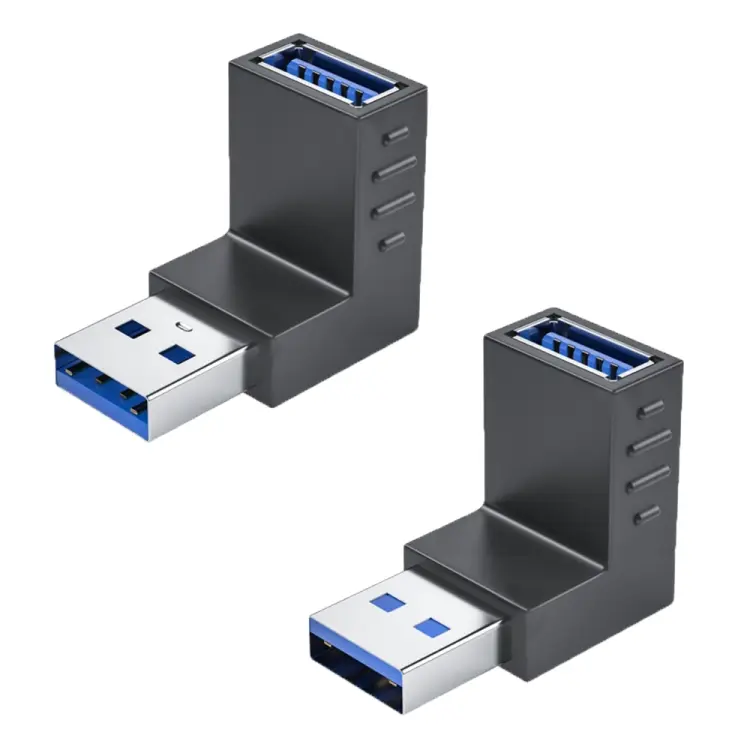 ENKAY USB 3.0 Adapter 90 Degree Angle Male to Female Combo Coupler Extender Connector, Angle