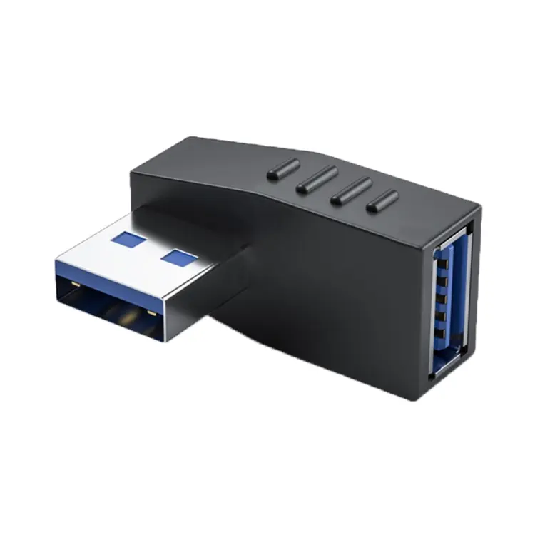 ENKAY USB 3.0 Adapter 90 Degree Angle Male to Female Combo Coupler Extender Connector, Angle