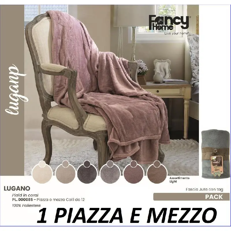 FANCY HOME PLAID LUGANO CM.150X200 ASSORTIMENTO LIGHT