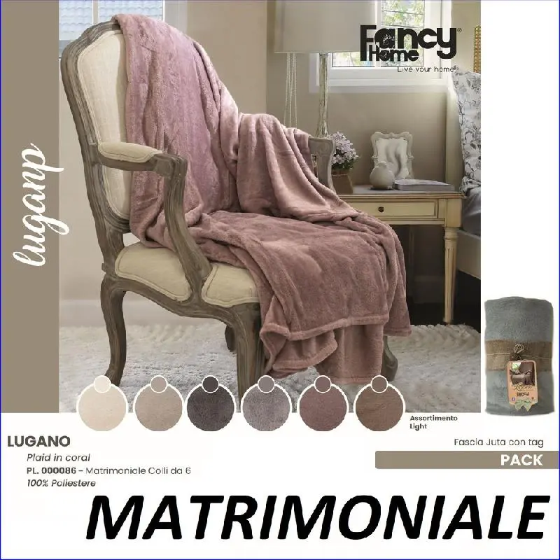 FANCY HOME PLAID LUGANO CM.200X220 ASSORTIMENTO LIGHT