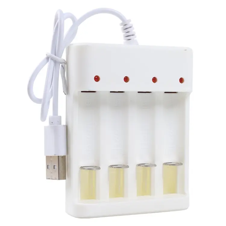 Fast USB 4 Slot Battery Charger AA/AAA Rechargeable Battery Universal Four Slot Charging Box, Model