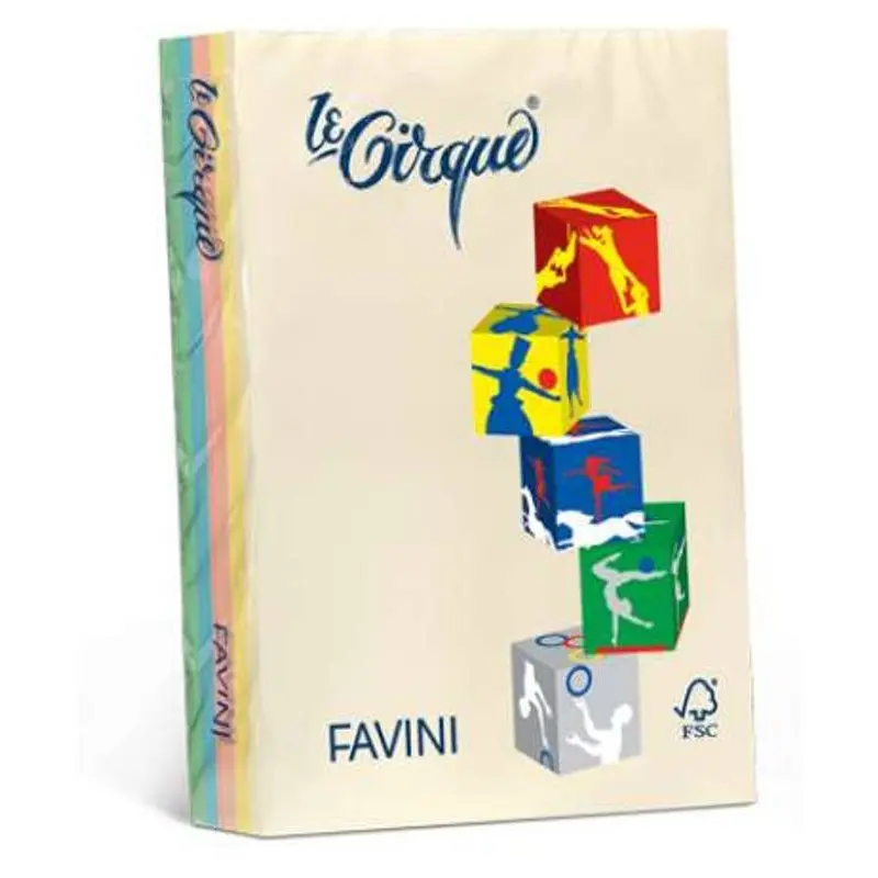 FAVINI LE CIRQUE 200 FOGLI COLORATI A4 80G/M2 COLORI TENUI