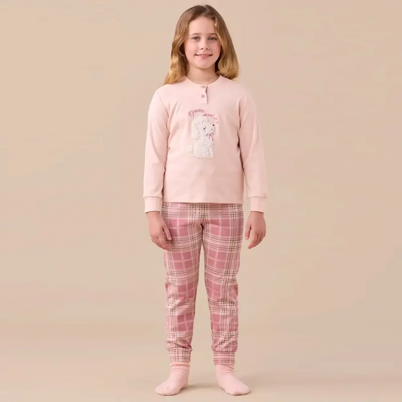 FE2533 - Pigiama bambina caldo cotone barboncino