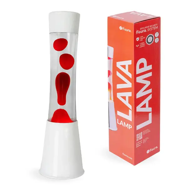 FISURA Lampada lava rossa e bianca