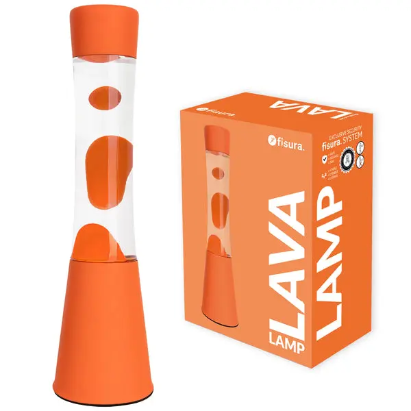 FISURA Tower lava lamp monocromatica arancione