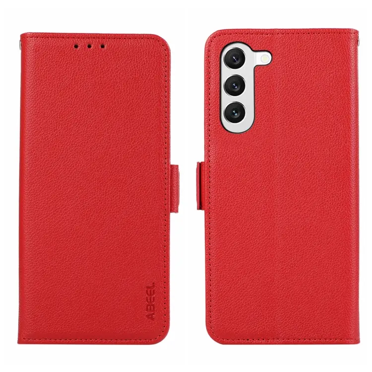 For Samsung Galaxy S23+ 5G ABEEL Side-Magnetic Litchi Pattern Leather RFID Phone Case(Red)