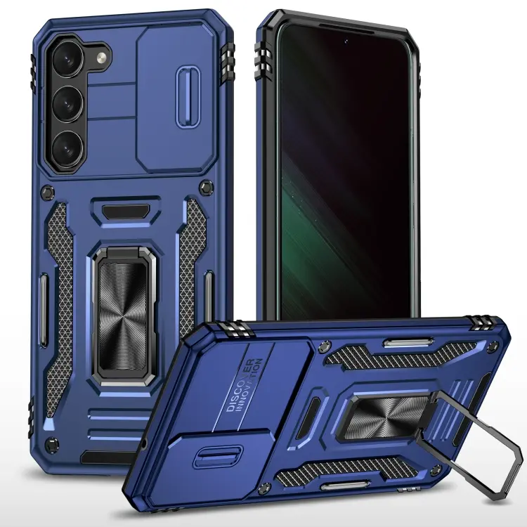 For Samsung Galaxy S23+ 5G Armor PC + TPU Camera Shield Phone Case(Navy Blue)