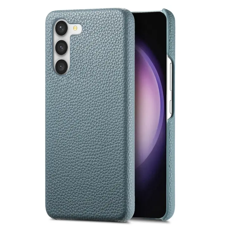 For Samsung Galaxy S23+ 5G Litchi Oil Edge Leather Back Phone Case(Blue)