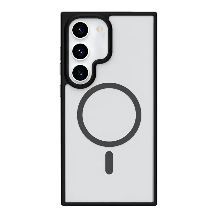 For Samsung Galaxy S23+ 5G Metal Button Skin Feel Matte MagSafe Shockproof Phone Case(Black)