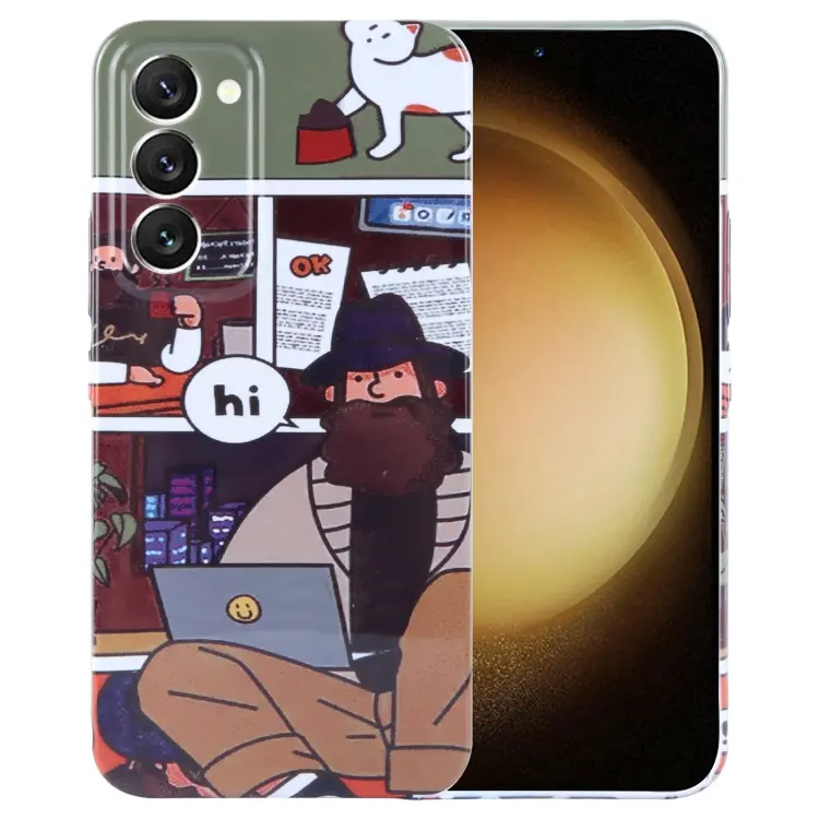 For Samsung Galaxy S23+ 5G Painted Pattern Precise Hole PC Phone Case(Holiday Uncle)