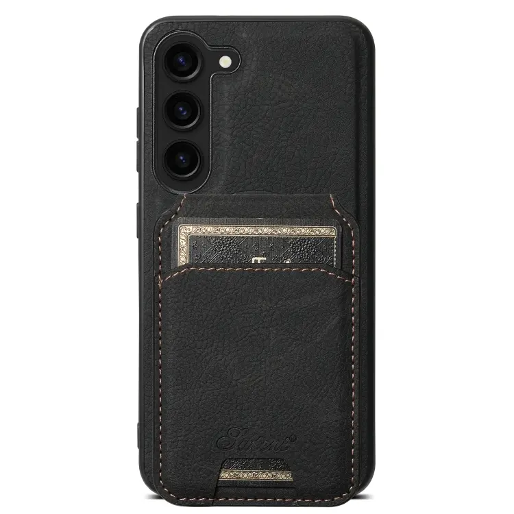 For Samsung Galaxy S23+ 5G Suteni H16 Litchi Texture Leather Detachable Wallet Back Phone Case(Black)