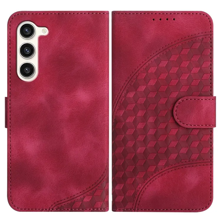 For Samsung Galaxy S23+ 5G YX0060 Elephant Head Embossed Phone Leather Case with Lanyard(Rose Red)