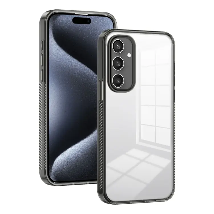 For Samsung Galaxy S24 5G 2.5mm Anti-slip Clear Acrylic Hybrid TPU Phone Case(Black)