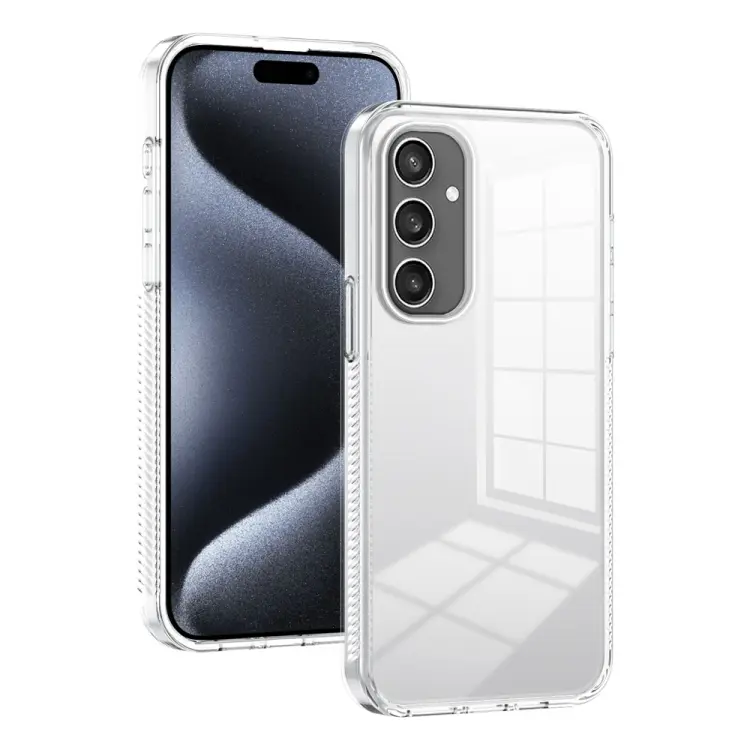 For Samsung Galaxy S24 5G 2.5mm Anti-slip Clear Acrylic Hybrid TPU Phone Case(Transparent)