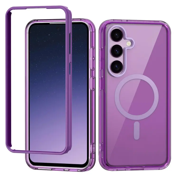 For Samsung Galaxy S24 5G Colorful MagSafe Magnetic PC + TPU Phone Case(Dark Purple)