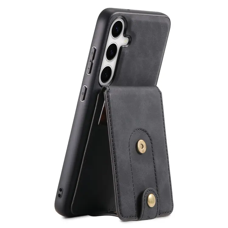 For Samsung Galaxy S24 5G Denior D14 NK Retro Pattern MagSafe Magnetic Card Holder Leather Phone Case(Black)