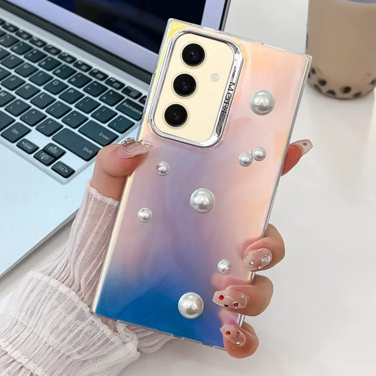 For Samsung Galaxy S24 5G Electroplating Pearl Laser Texture TPU Phone Case(Running Water)