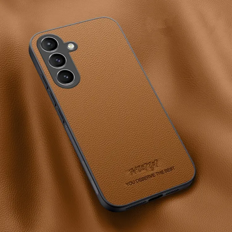 For Samsung Galaxy S24 5G HUIYI Leather Magnetic Phone Case(Brown)