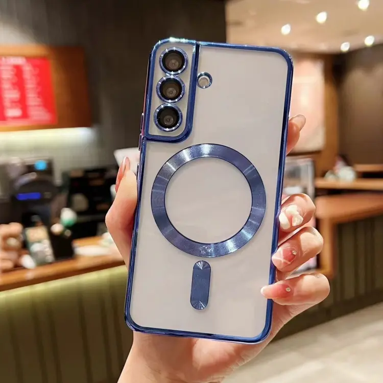 For Samsung Galaxy S24 5G MagSafe Electroplating TPU Phone Case(Blue)