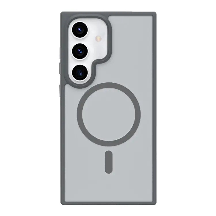 For Samsung Galaxy S24 5G Metal Button Skin Feel Matte MagSafe Shockproof Phone Case(Grey)