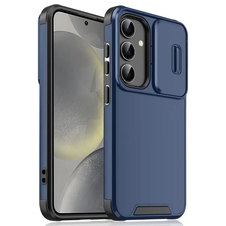 For Samsung Galaxy S24 5G Sliding Camshield TPU + PC Phone Case(Blue)
