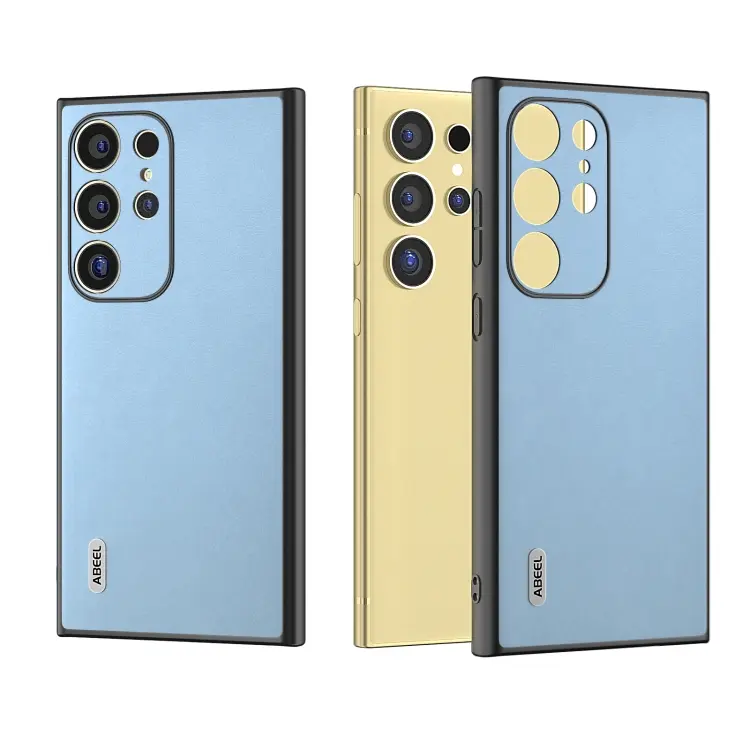 For Samsung Galaxy S24 Ultra 5G ABEEL Arashi Texture PU Phone Case(Curtain Blue)