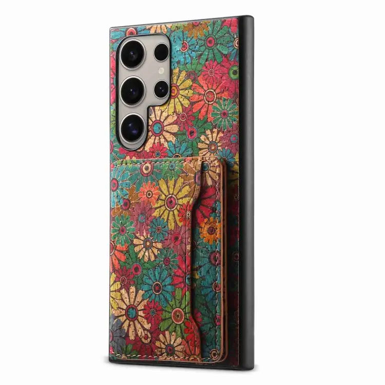 For Samsung Galaxy S24 Ultra 5G Card Slot Holder Phone Case(Spring Green)