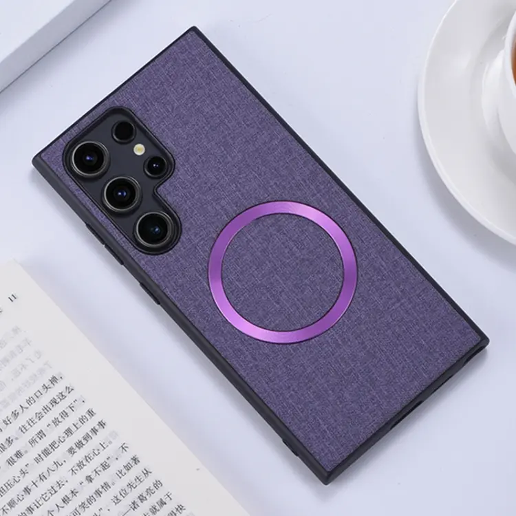 For Samsung Galaxy S24 Ultra 5G CD Magsafe Magnetic Cloth Texture Phone Case(Purple)