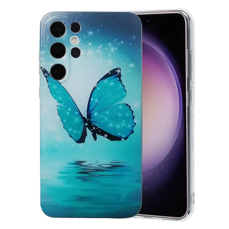 For Samsung Galaxy S24 Ultra 5G Colored Drawing Pattern TPU Phone Case(Butterfly)
