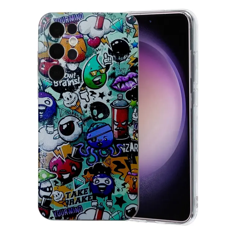 For Samsung Galaxy S24 Ultra 5G Colored Drawing Pattern TPU Phone Case(Graffiti)