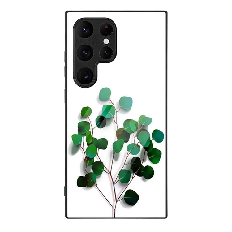 For Samsung Galaxy S24 Ultra 5G Colorful Painted Glass Phone Case(Sapling)