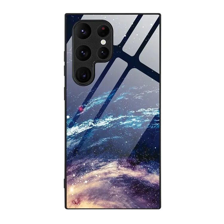 For Samsung Galaxy S24 Ultra 5G Colorful Painted Glass Phone Case(Starry Sky)