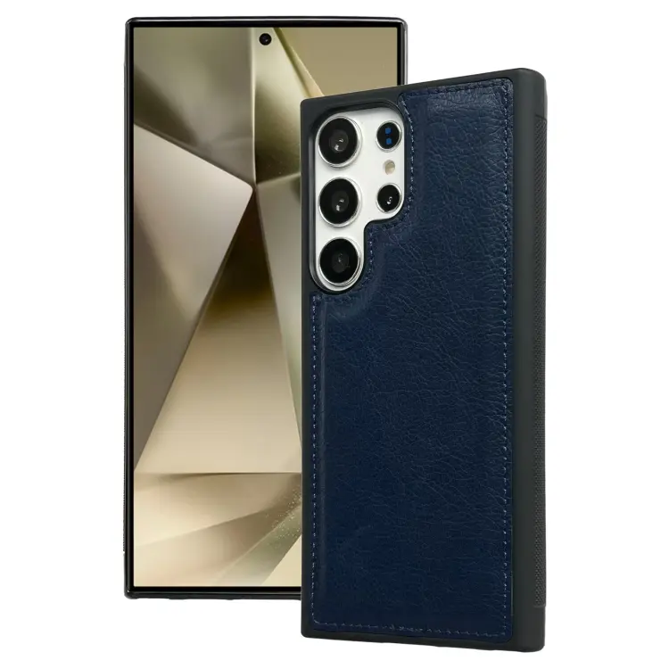 For Samsung Galaxy S24 Ultra 5G Cowhide Texture Back Cover Phone Case(Royal Blue)